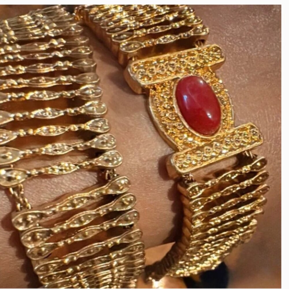 Zara Pack of red stone bracelets NWOT